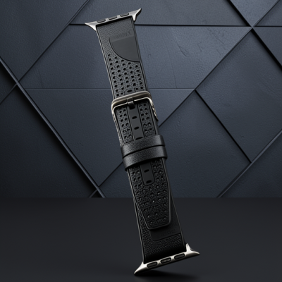 Apple Watch 45mm Buff Deri Kordon (saat Değildir) - Siyah