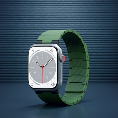 Apple Watch 45mm Carbon Steel Kordon (saat Değildir) - Koyu Yeşil