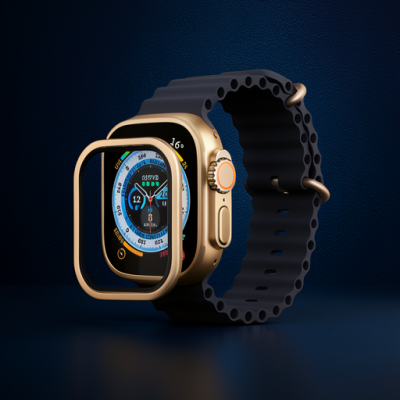 Apple Watch Ultra 49mm Alüminyum Kasa Cam Ekran Koruyucu - Gold