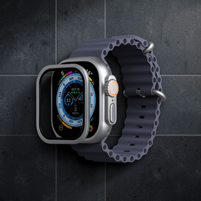 Apple Watch Ultra 49mm Alüminyum Kasa Cam Ekran Koruyucu - Gri