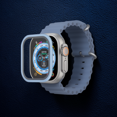 Apple Watch Ultra 49mm Alüminyum Kasa Cam Ekran Koruyucu - Mavi