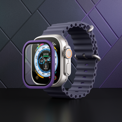 Apple Watch Ultra 49mm Alüminyum Kasa Cam Ekran Koruyucu - Mor