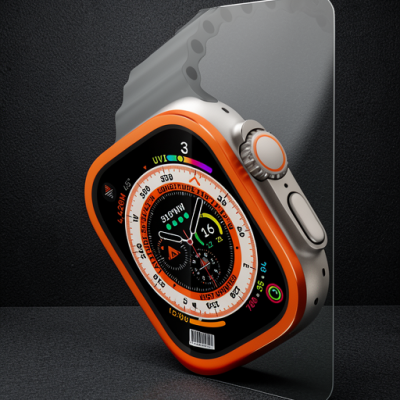 Apple Watch Ultra 49mm Alüminyum Kasa Cam Ekran Koruyucu - Turuncu
