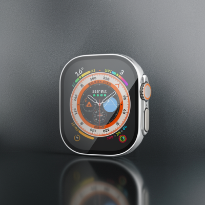Apple Watch Ultra 49mm Legend Camlı Kasa Ekran Koruyucu - Gümüş