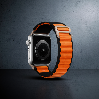 Apple Watch Ultra 49mm Mountain Kordon (saat Değildir) - Siyah-turuncu