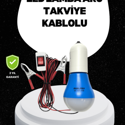 Araç Akü Bağlantılı 12V LED Ampul Pratik Işık Çözümü