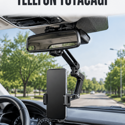 Araç Dikiz Aynası Telefon Tutucu Ayarlanabilir Katlanabilir Navigasyon Telefon Standı