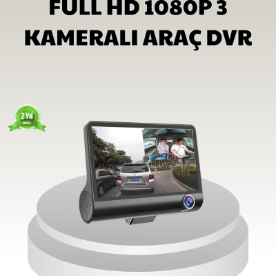 Araç DVR Kamerası 3’lü 170° Geniş Açılı Full HD ve Park Destekli
