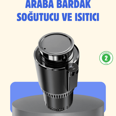 Araç İçi Akıllı Bardaklık Isıtıcı Soğutucu Dijital Ekranlı