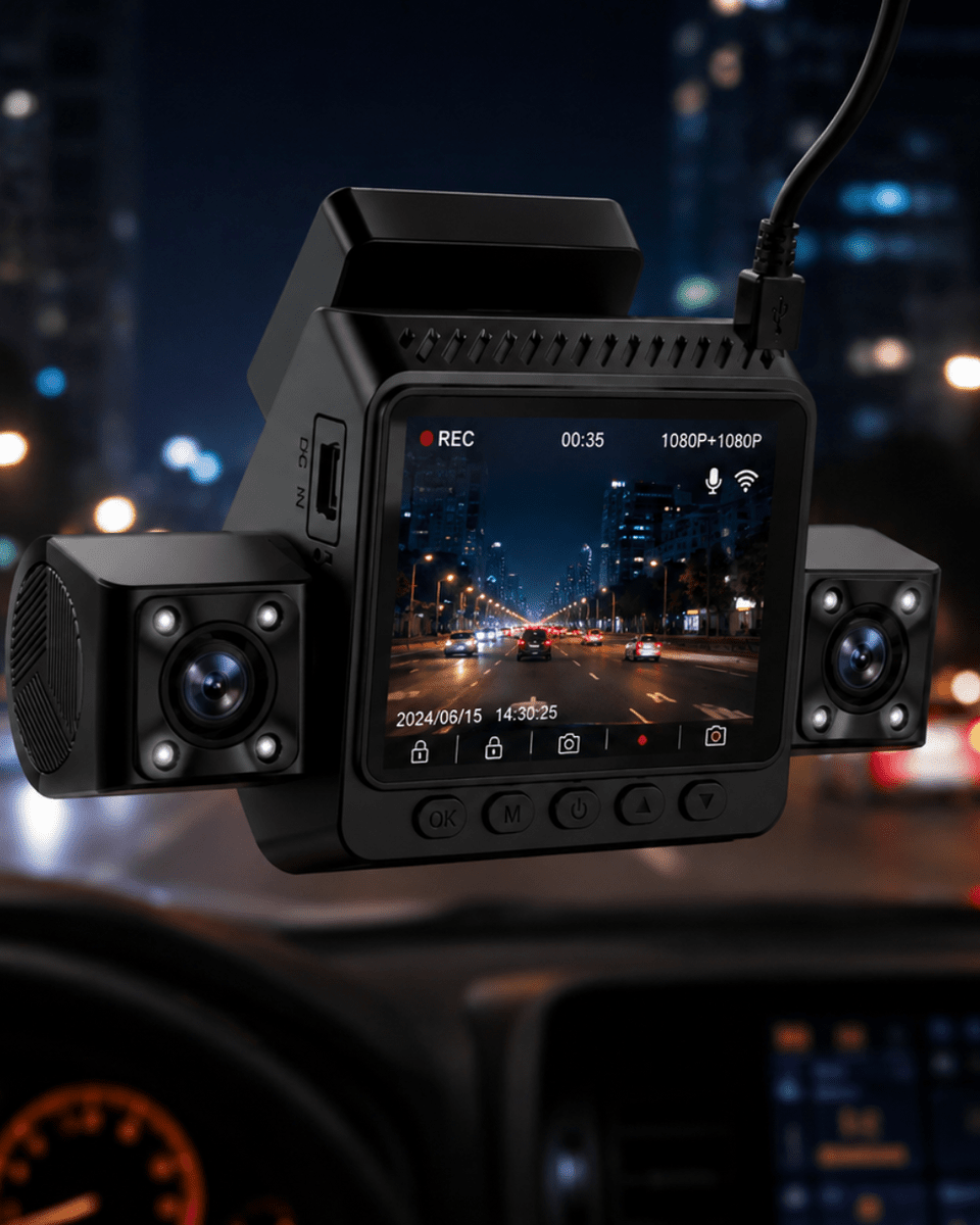 Araç İçi Güvenlik Kamerası 4 Lensli Full HD Kayıt Destekli Sistem