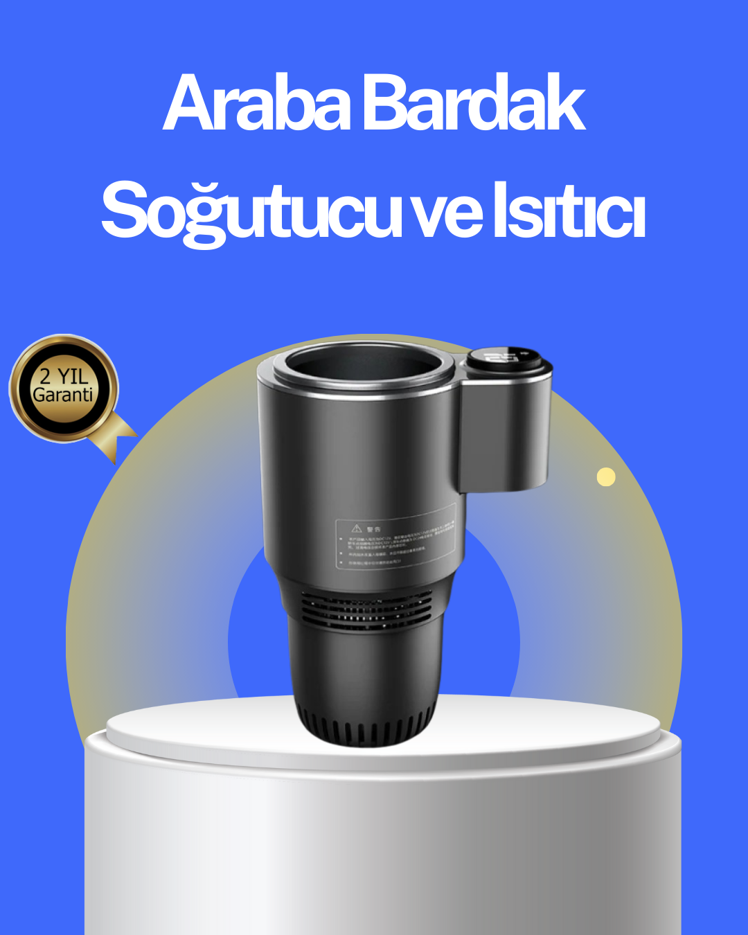 Araç İçi Isıtıcı Soğutucu Bardaklık 60°C Isıtma -4°C Soğutma