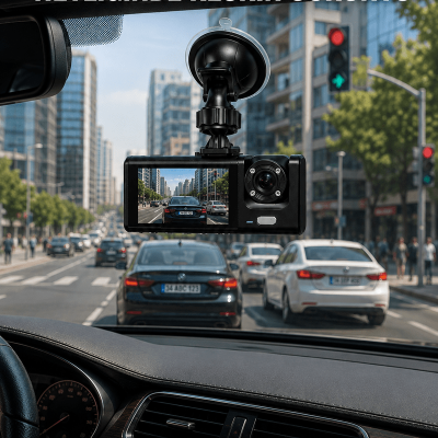 Araç İçi Kayıt Kamerası 1080P Full HD WiFi Destekli Ön ve Arka Kameralı Araç Kamerası