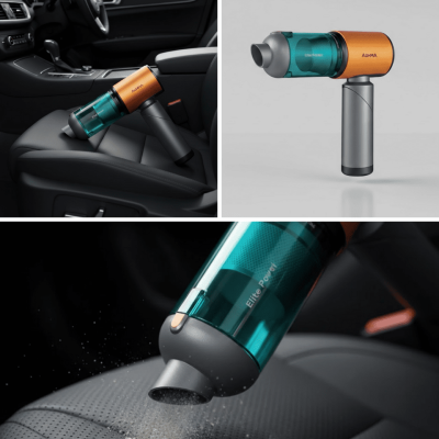 Araç İçin El Tipi Süpürge Güçlü Motor ve Uzun Pil Ömrü