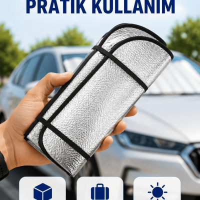 Araç Ön Cam Güneşlik Isı Yalıtımlı Katlanabilir Model Renault Megane Honda Civic Opel Astra Ford Focus
