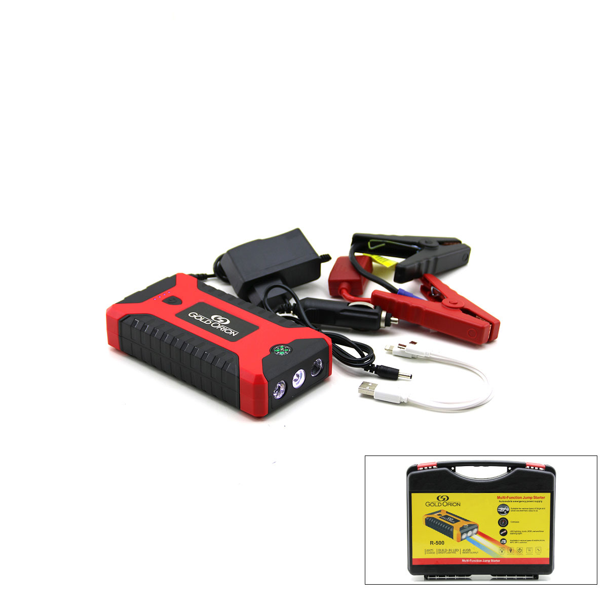 Araç Takviye Powerbank 4 USB Taşınabilir Fener COB Pusula 98.000 mAh