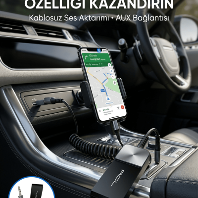 Araç ve Ev Ses Sistemleri İçin Bluetooth AUX Adaptörü