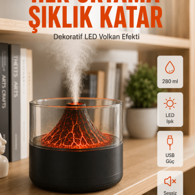 Aromaterapi Difüzörlü Sessiz Çalışan Hava Nemlendirici