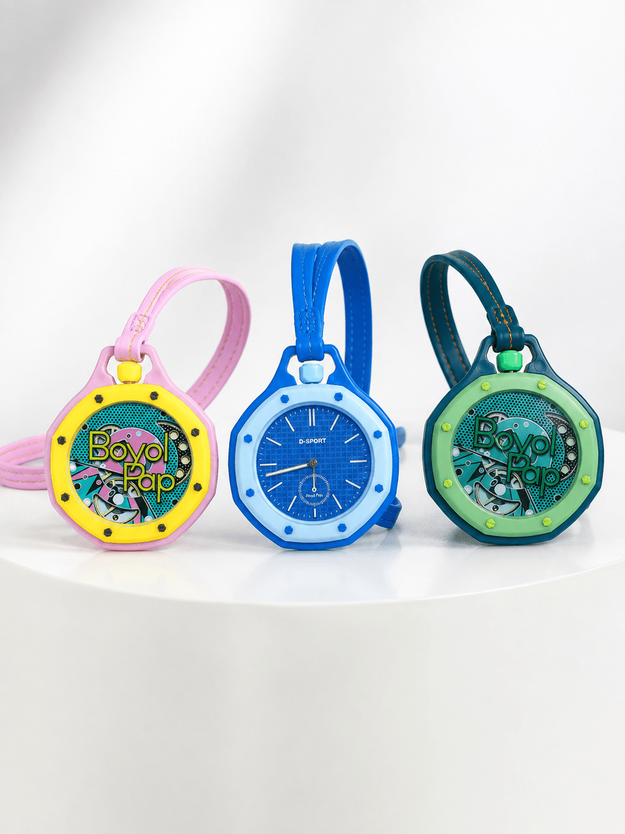 Anahtarlık Çanta Charmı Askılı Analog Dekoratif Saat Pembe