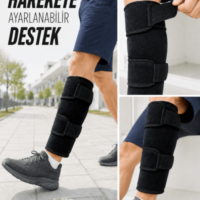 Ayarlanabilir Alt Baldırlık Baldır Destekliği Çift Bantlı Spor ve Günlük Kullanım