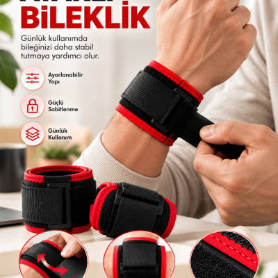 Ayarlanabilir Cırt Cırtlı Bileklik Günlük Kullanıma Uygun Rahat Bilek Desteği