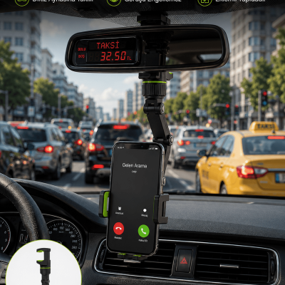 Ayarlanabilir Dikiz Aynası Telefon Tutucu Görüş Açısını Engellemeyen Araç Aparatı