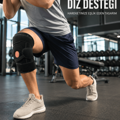 Ayarlanabilir Ligamentli Dizlik Patella Silikon Pedli Nefes Alabilir Diz Koruyucu