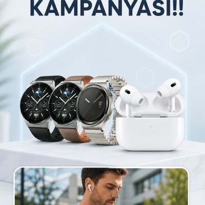 Aynalı Bluetooth Kulaklık Yeni Nesil Akıllı Saat Titreşimli Nabız Ölçer Spor Modları