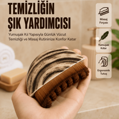Banyo Masaj Fırçası Yumuşak Kıllı Ergonomik Vücut Temizleme Fırçası