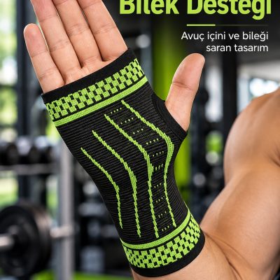Başparmak Açıklıklı Spor Bilekliği Avuç İçi Destekli