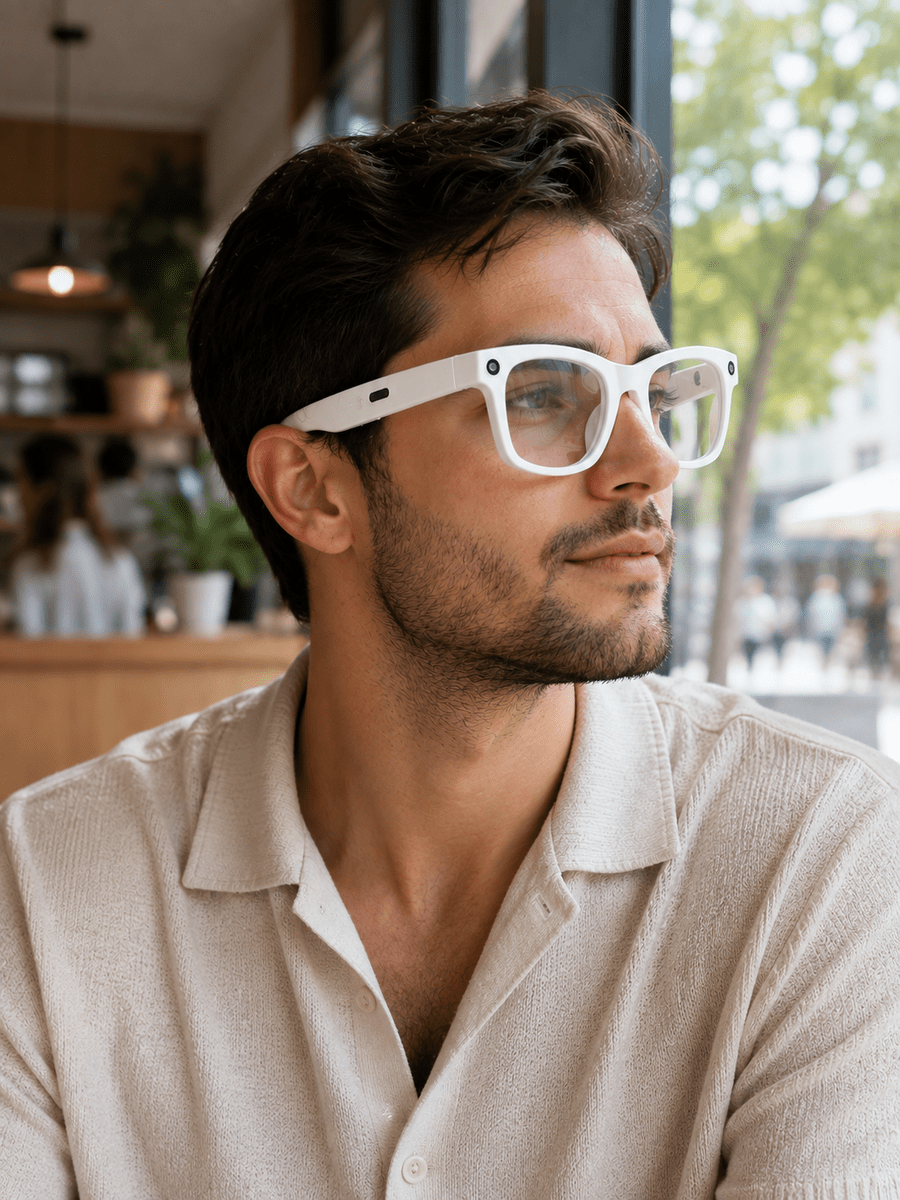 3 Lensli Kameralı Akıllı Gözlük AI Sesli Asistan Çeviri Bluetooth Görüşme Müzik Fotoğraf Video Kayıt Özellikli
