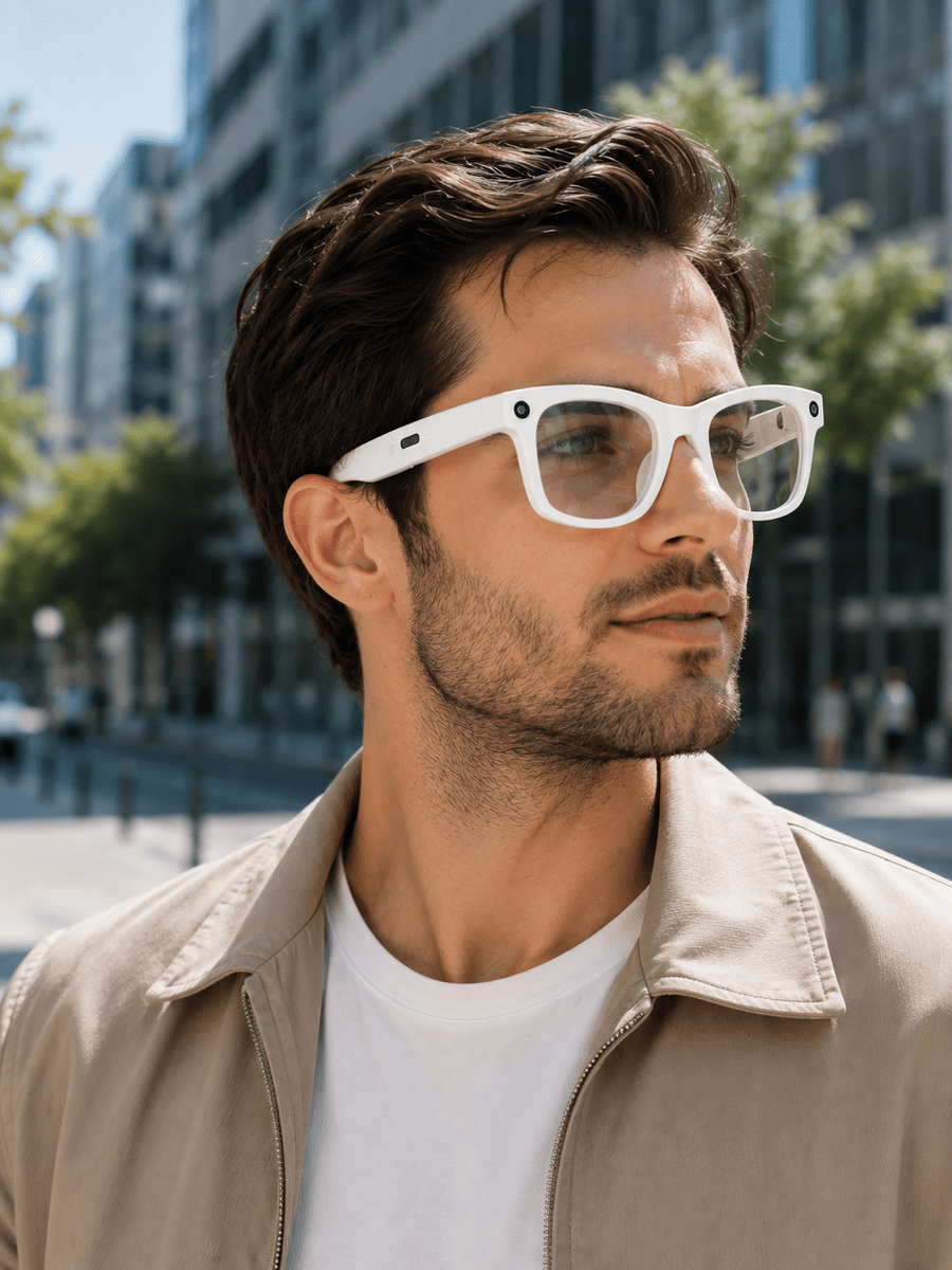 3 Lensli Kameralı Akıllı Gözlük AI Sesli Asistan Çeviri Bluetooth Görüşme Müzik Fotoğraf Video Kayıt Özellikli