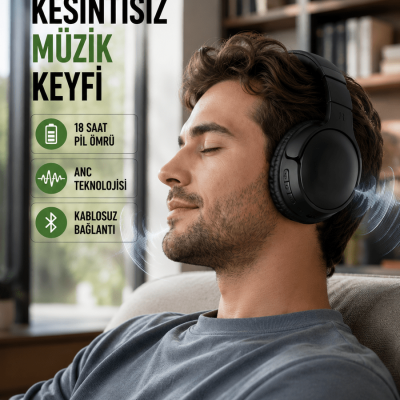 Bluetooth 5.0 Kablosuz Kulaklık-Geniş Alan Kullanım