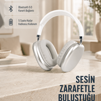 Bluetooth 5.0 Kulak Üstü Kulaklık – Uzamsal Ses, Gürültü Engelleme, Ergonomik Tasarım
