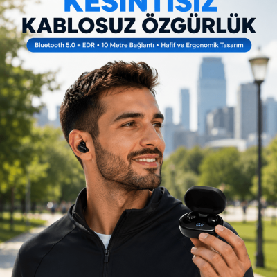 Bluetooth 5.0 Kulaklık – LED Ekranlı Şarj Kutusu Yeni Nesil