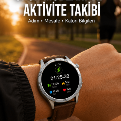 Bluetooth Bağlantılı Günlük Yaşam ve Spor Takip Akıllı Saati