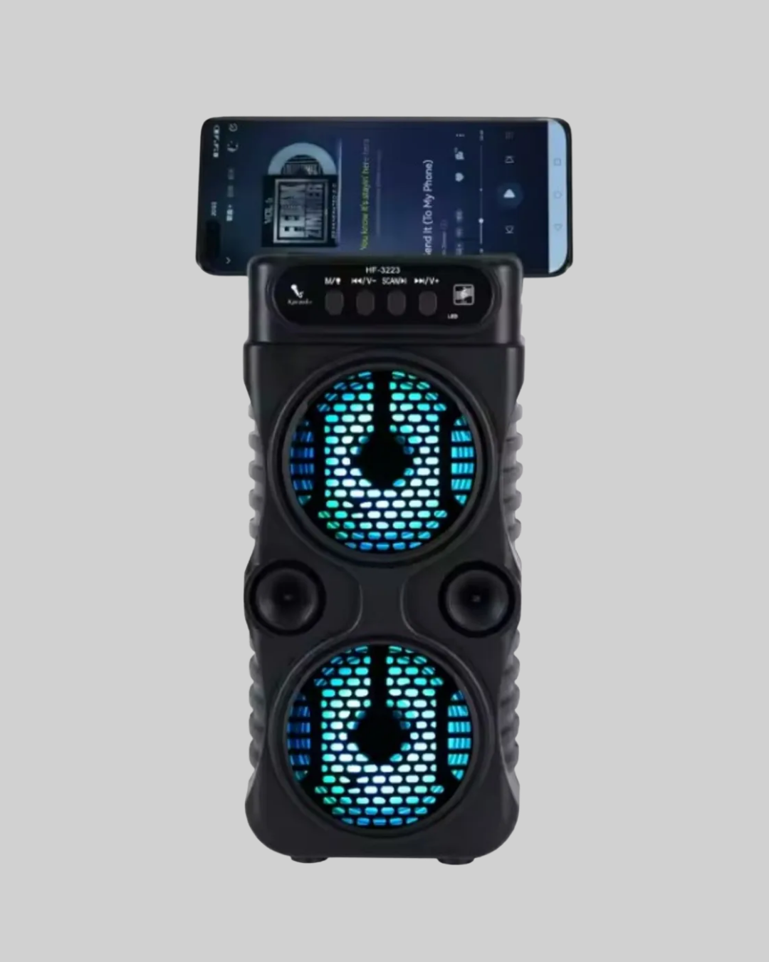 LED Işıklı Kablosuz Bluetooth Hoparlör Yüksek Ses Güçlü Bas Performansı Taşınabilir Şarjlı