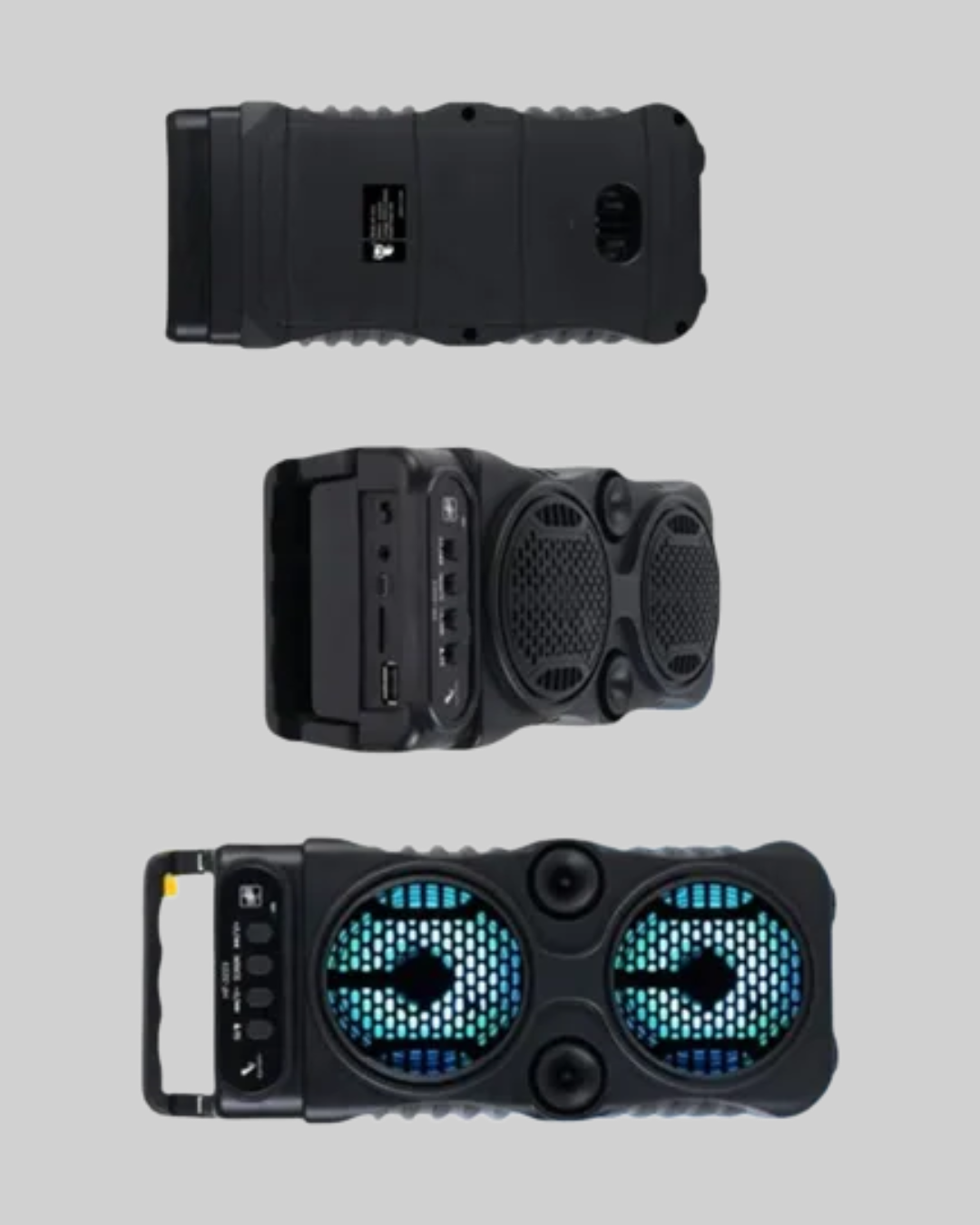 LED Işıklı Kablosuz Bluetooth Hoparlör Yüksek Ses Güçlü Bas Performansı Taşınabilir Şarjlı