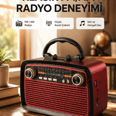Bluetooth Hoparlör – Kablosuz Bağlantı, Geniş Ses Alanı, Radyo Destekli, Hafif ve Taşınabilir