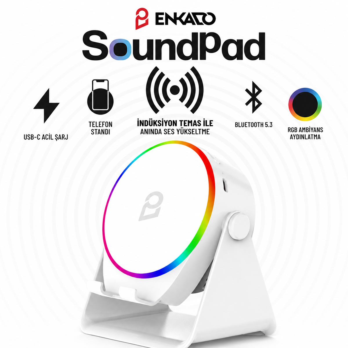 Bluetooth Hoparlör Soundpad EKD-S11 5W 2000mAh Beyaz