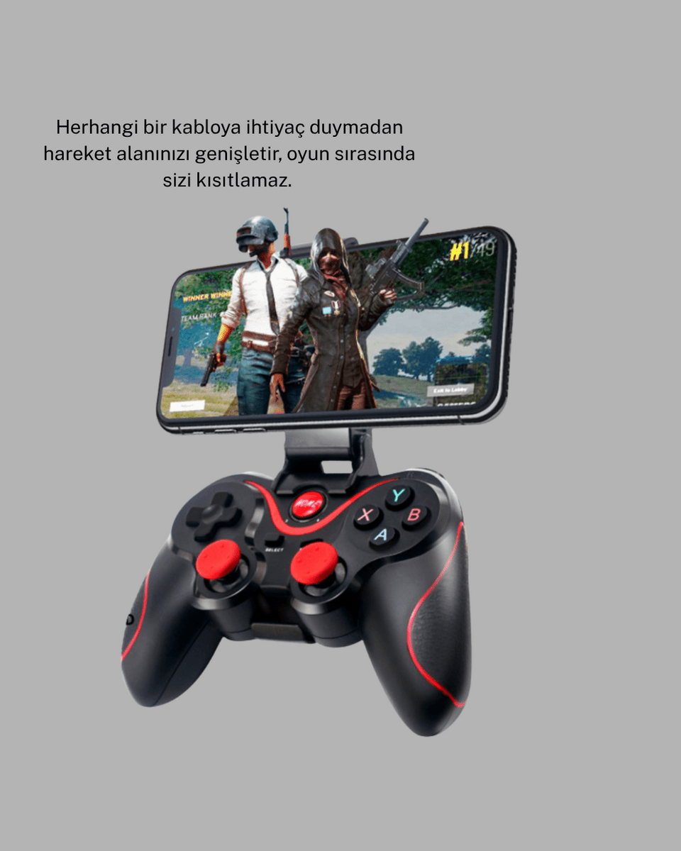 Bluetooth Gamepad Kablosuz Oyun Kumandası Tek Cihaz Destekli