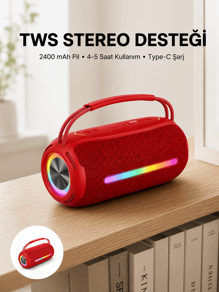 Bluetooth Kablosuz Hoparlör – Taşınabilir, Güçlü Ses