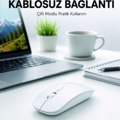 Bluetooth Kablosuz Wireless Mouse Şarjlı Sessiz Ergonomik 5000 DPI Fare