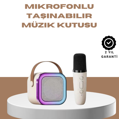 Bluetooth Karaoke Mikrofon ve Hoparlör Seti Taşınabilir