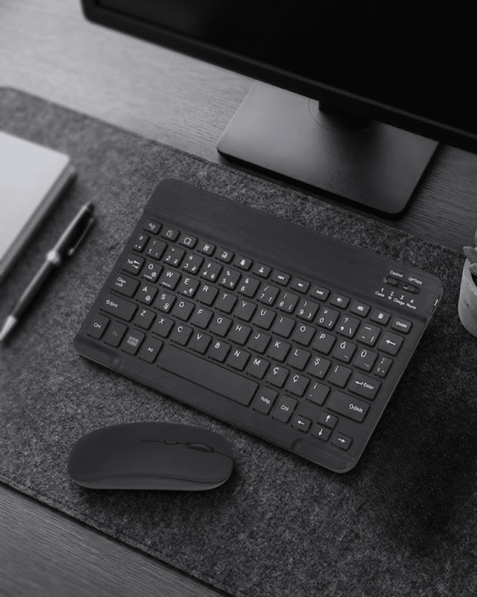 Bluetooth Klavye Mouse Seti Taşınabilir Wireless Bilgisayar Aksesuarı