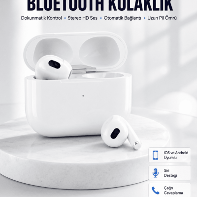 Bluetooth Kulaklık 3. Nesil Ios Android Uyumlu Yeni Nesil Wireless Charge