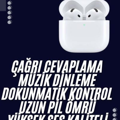 Bluetooth Kulaklık Beyaz Çağrı Cevaplama Dokunmatik Kontrol Kablosuz