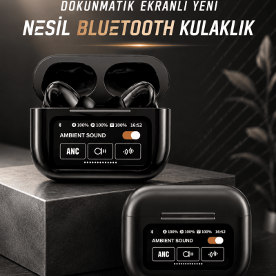 Bluetooth Kulaklık Kablosuz Ekranlı ANC/ENC Destekli Dokunmatik