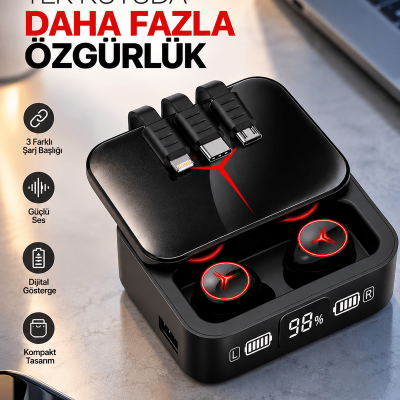 Bluetooth Kulaklık Powerbank Özelliği Yüksek Ses Kaliteli TWS Kulaklık Dokunmatik