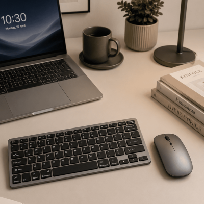 Bluetooth ve 2.4G Destekli Kablosuz Klavye Mouse Seti Şarj Edilebilir