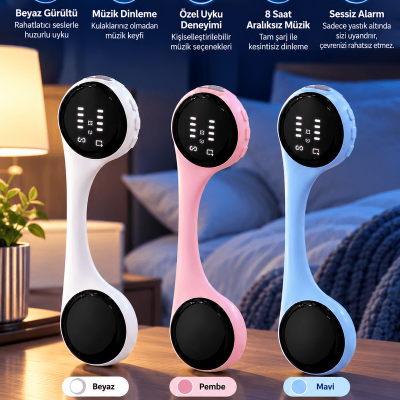 Bluetooth Yastık Altı Hoparlör Sessiz Alarm ve Rahatlatıcı Uyku Sesleri 8 Saat Kesintisiz Müzik Deneyimi